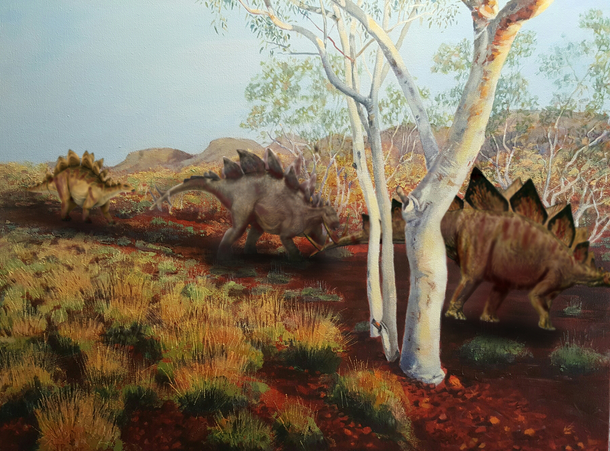 The th in the series of paintings that my Mother-in-Law neglected to put dinosaurs into I corrected her erroneous omission