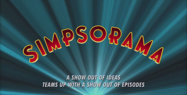 The title caption for Simpsorama - Simpsons-Futurama crossover