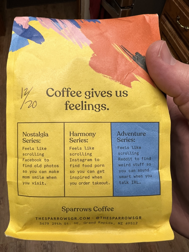 The way this coffee roaster describes the experience of their different coffees