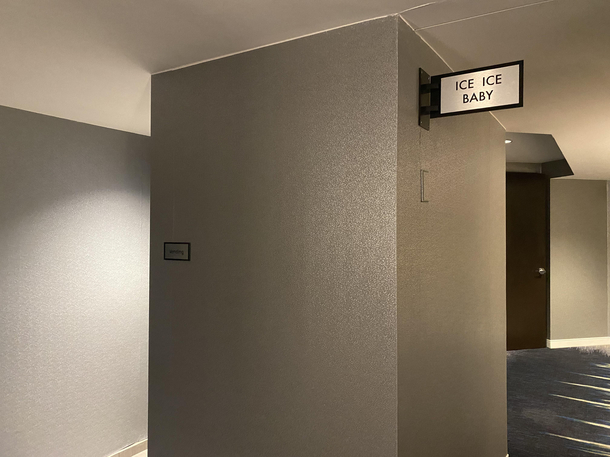 The way this hotel guides guests to the ice machine in the hallway