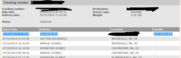 There is a small chance that UPS just kidnapped my son