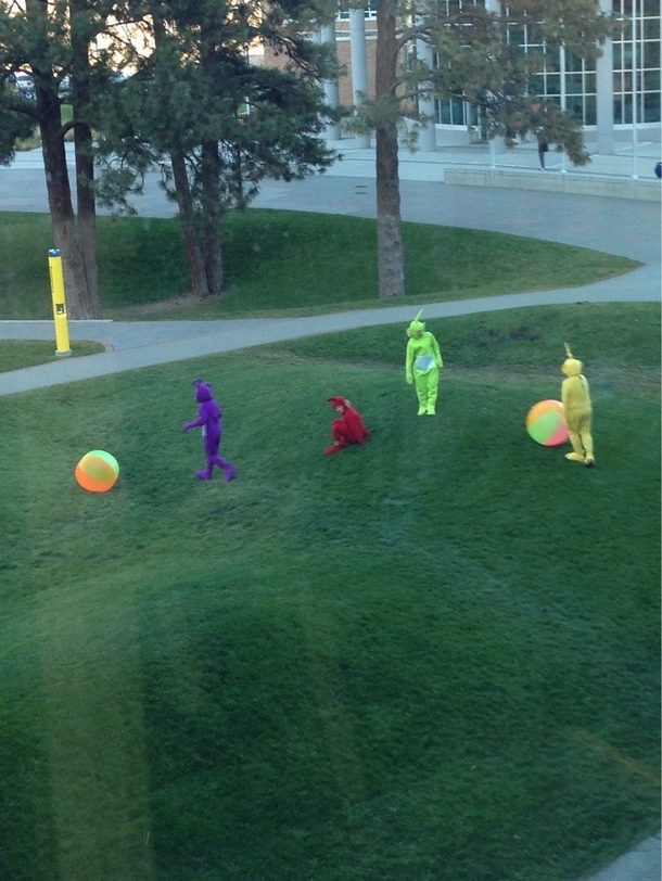 These guys at my university really committed to their group costume