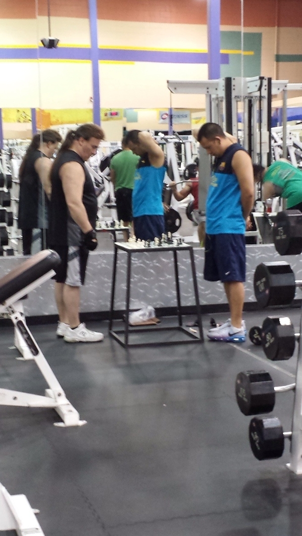 These guys were exercising their most important muscle at the gym today I couldnt muster up words