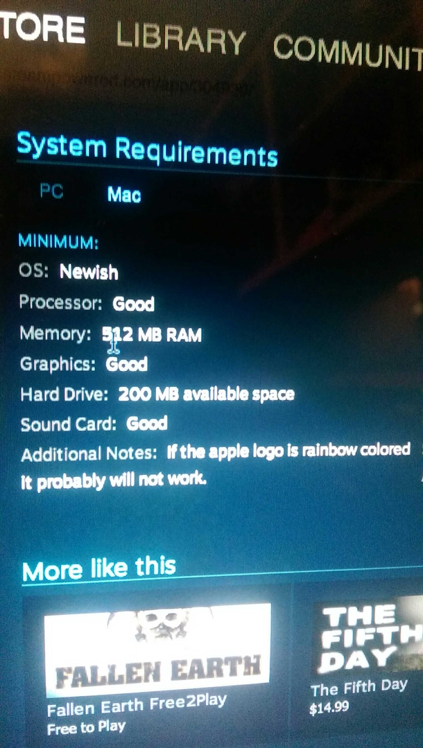 These system requirements are very specific