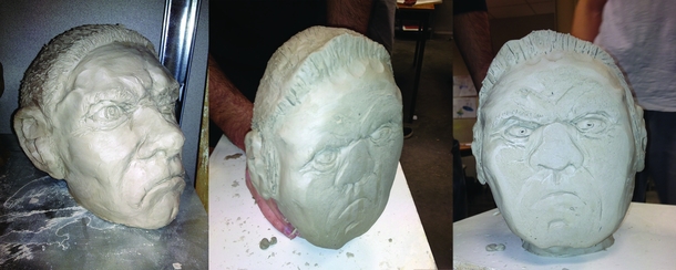 This clay sculpture fell perfectly flat on its face and looks pissed about it