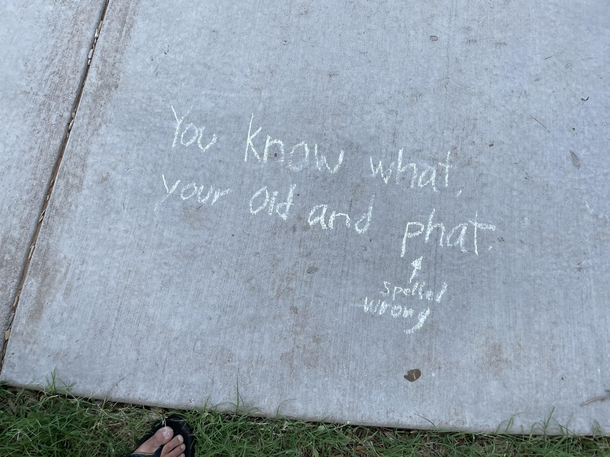 This message some kid left the adults at the public playground