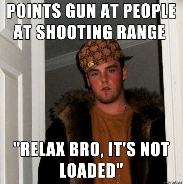 This shooting range scumbag thinks hes just being funny