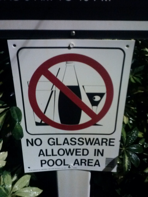 This sign at my apartments pool is oddly accurate when it comes to refraction