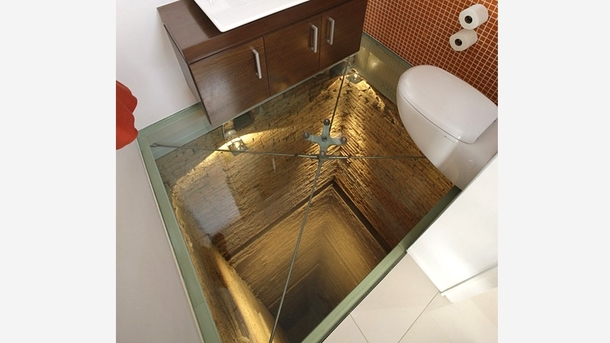 This Toilet Is the Perfect Place To Sit When Perched On a Glass Floor Over a  Story Shaft