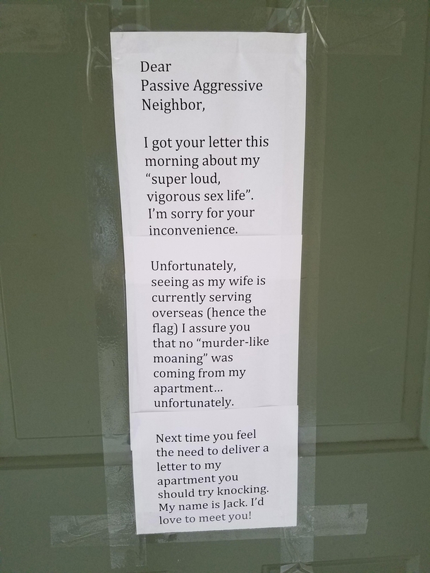 This was posted on my neighbors door this morning