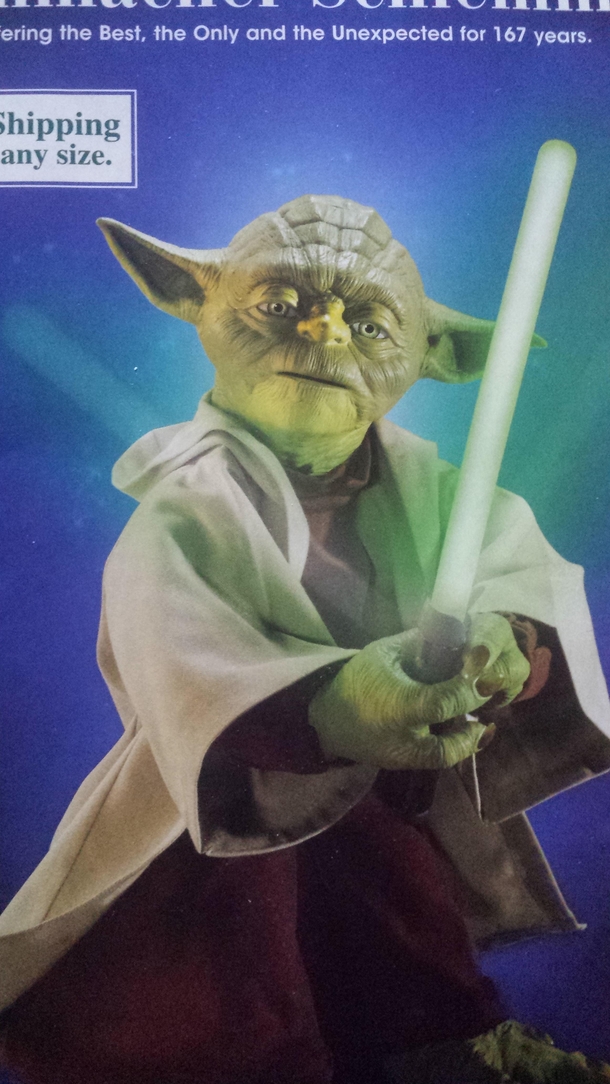 This Yoda figurine looks like it was modeled after Anthony Hopkins