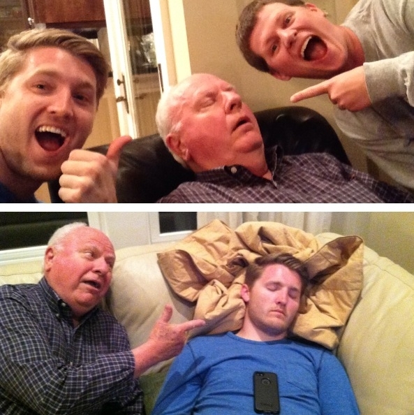 Thought itd be funny to catch my granddad sleeping on vacation- till I made the same mistake Touch pop