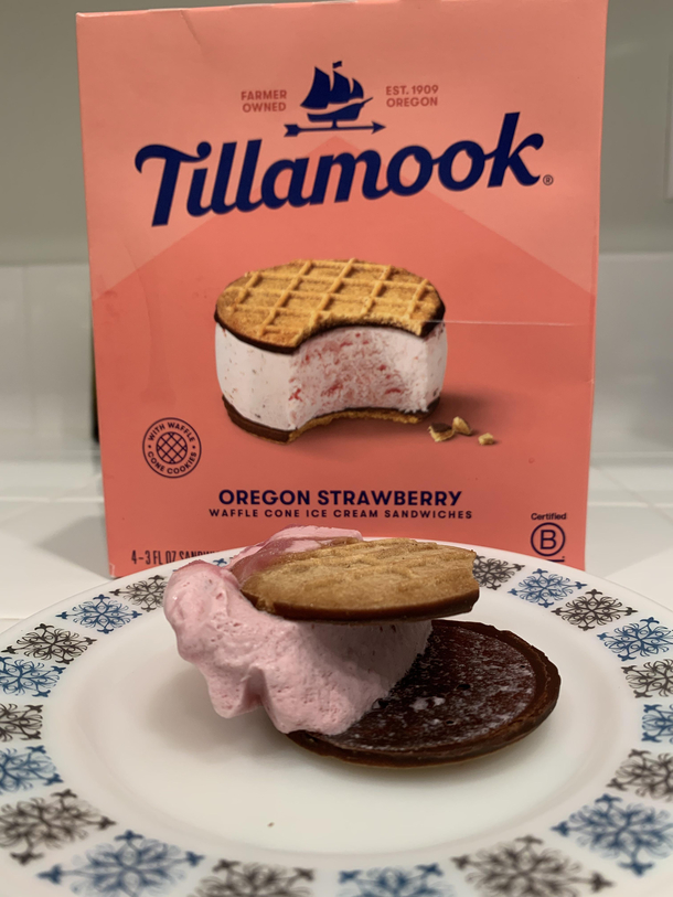 Tillamooks Oregon Strawberry Ice Cream Sandwich