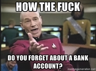 To the guy who found  in a bank account