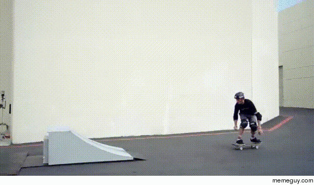 Tony Hawk jumps a moving mini