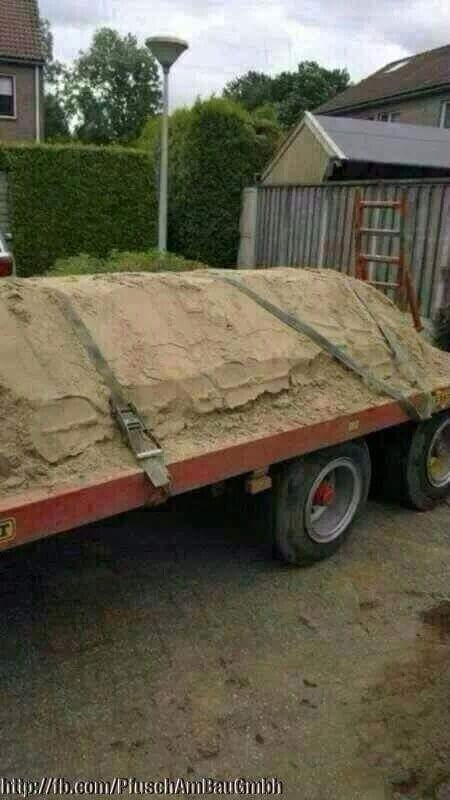 Truck loaded with sand