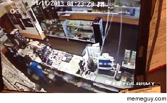 Trying to rob a couple of female shop clerks