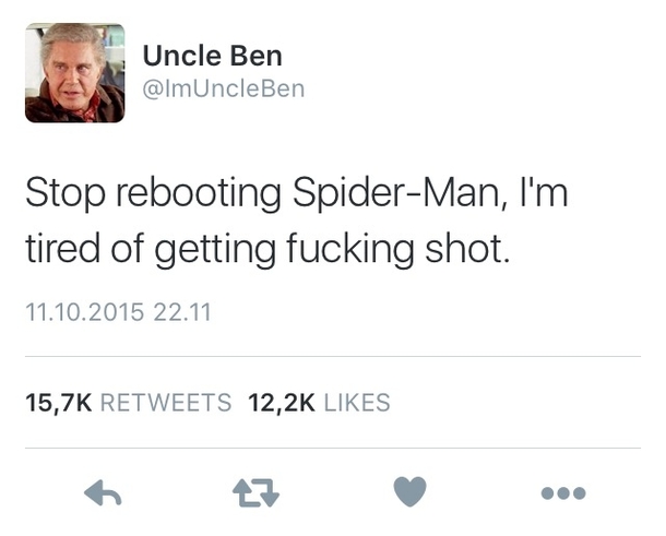 Uncle Ben is sick and tired of the Spider-Man reboots x-post rmarvelstudios