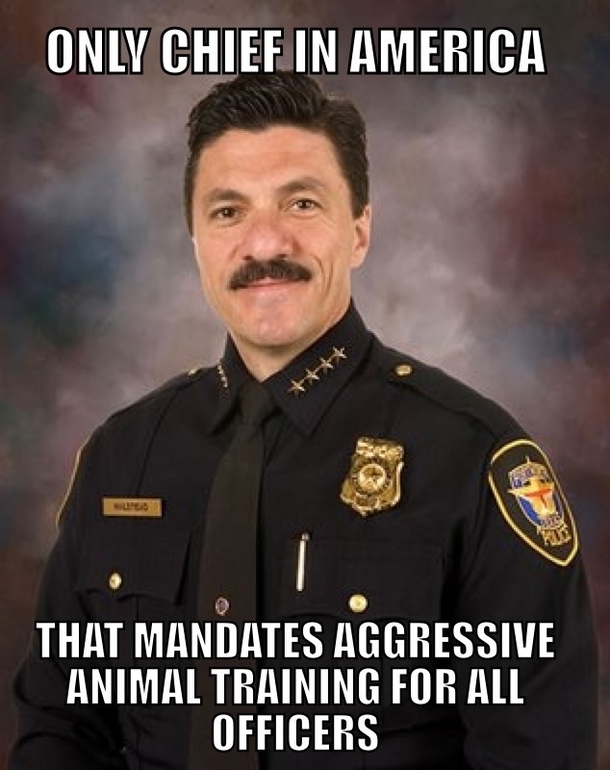 Upset about cops killing dogs I introduce Good Guy Police Chief