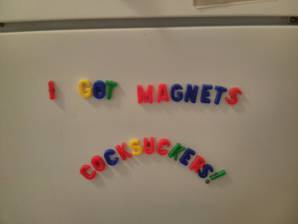 Walked into my kitchen and found this on the refrigerator lt my roommate