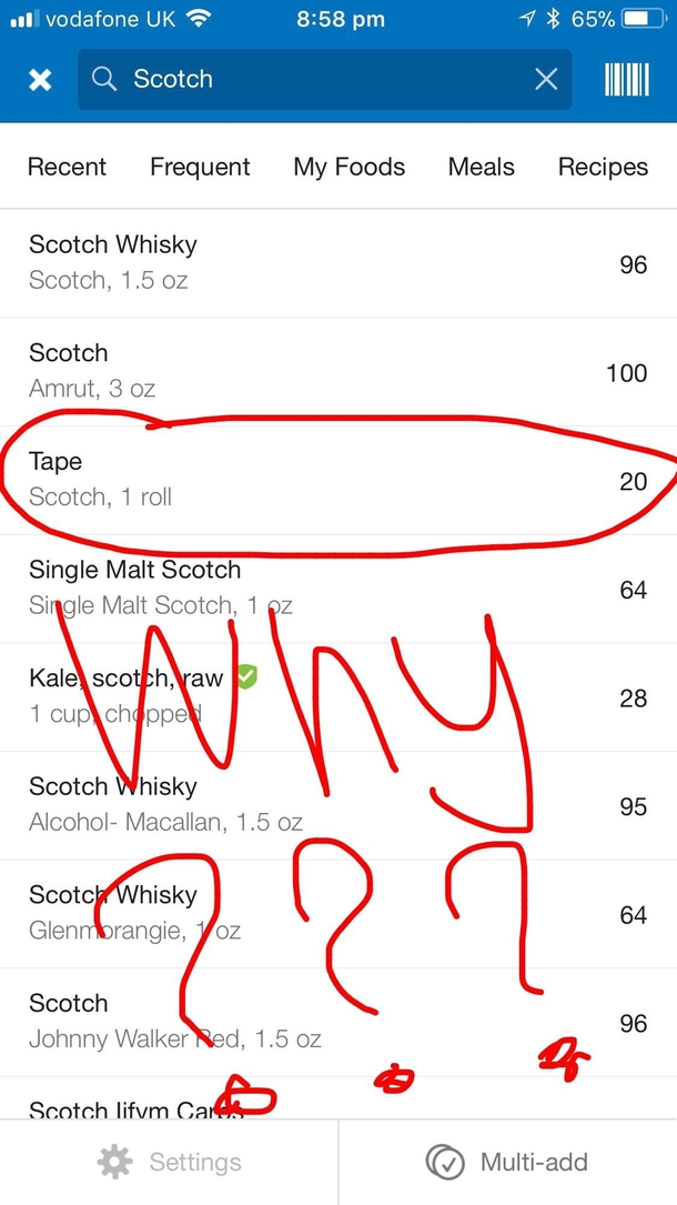 Was treating myself to a scotch and logging it in my fitness pal