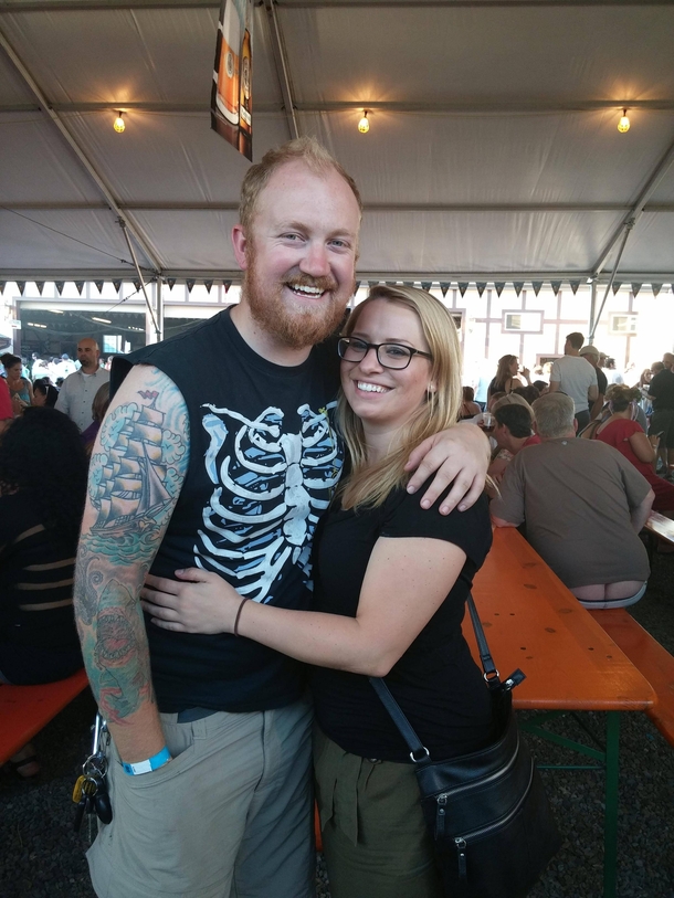 We tried to get some nice pictures together at Oktoberfest near Portland OR