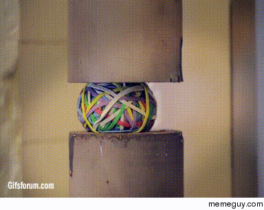 What  lb of force looks like on a rubber band ball