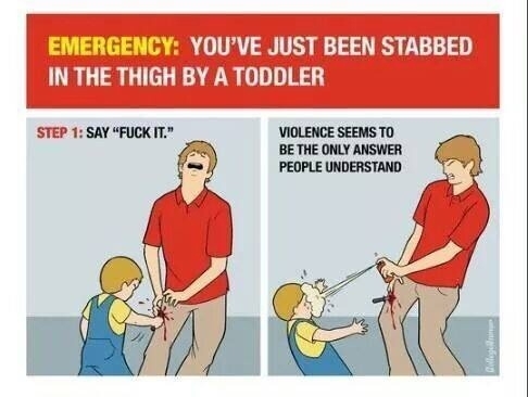 What to do when you get stabbed by a toddler
