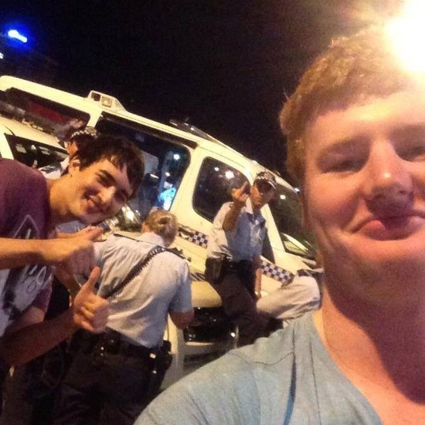 When you take a selfie with Aussie cops