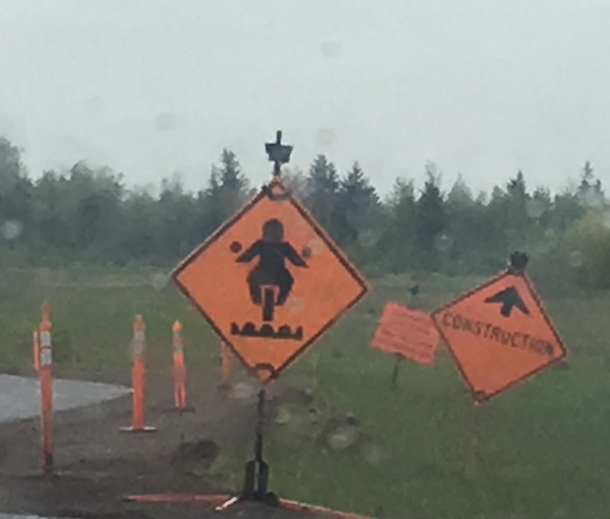 Why would Canada warn drivers of babies on pogo sticks shaking maracas on a cobblestone road
