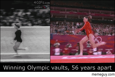 Winning Olympic Valuts  Years Apart