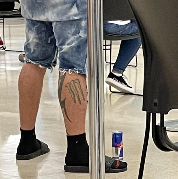With such a tattoo you would think he would have more brand loyalty than that