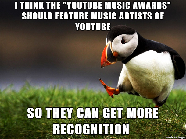 With the YouTube Music Awards featuring people like Lady Gaga
