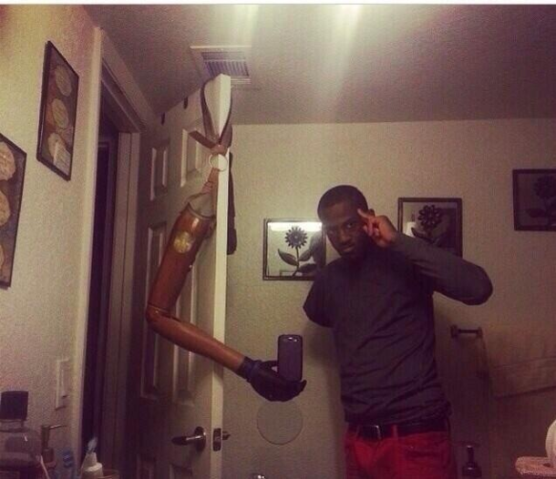 You gotta hand it to this guy his selfie game is strong