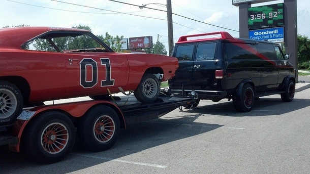 You know the Duke Boys are in trouble when The A-Team is towing their ride