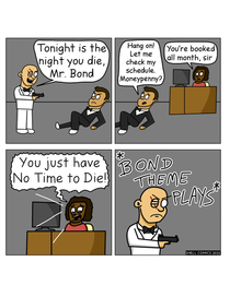 Bond theme plays