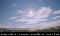  hour daylight in an Arctic summer
