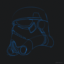  hour digital drawing process of a Stormtrooper Helmet