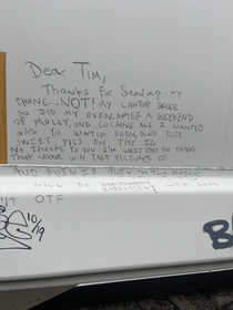 A buddy of mine works for the railroad in TX He just sent me this picture of a letter he discovered written across the side of a train Hopefully the message reaches Tim