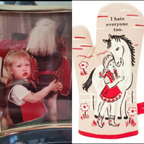 A childhood picture of me vs an oven mitt ad I got on facebook today