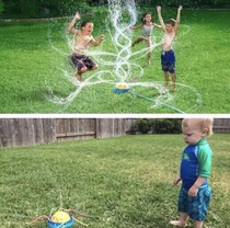 A childrens sprinkler toy