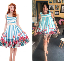 A classic expectation versus reality dress