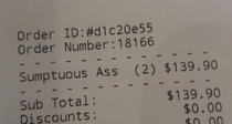A customer pointed out this accidental abbreviation on our receipts