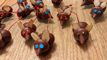 A flock of chocolate covered cherry mice A new Christmas tradition