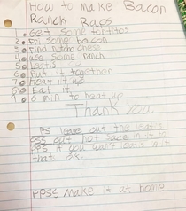 A fourth-graders idea of a recipe