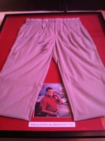 A friend got a pair of khakis signed by jake from state farm