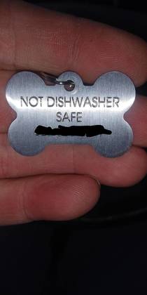 A friend of mine got his dog a new tag