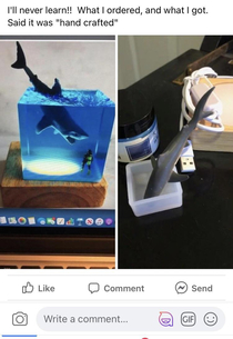 A friend of mine just posted  was supposed to be hand-crafted