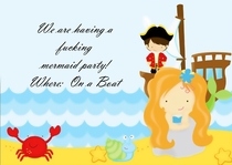 A friend of mine said she wanted me to create an invitation for her  year olds Mermaid Party and I could be creative with the text