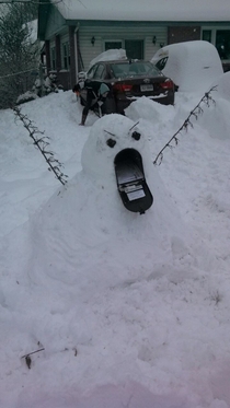 A friends younger sister just posted this masterful snow sculpture she made today The caption said simply I did this